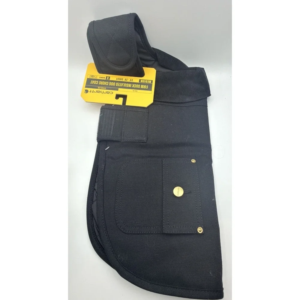 Firm Duck Insulated Dog Coat, Durable, Weather Resistant, Black, Medium